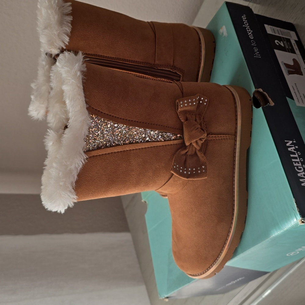 Magellan Outdoors Tan Kids Boots with Sparkle